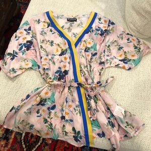 Anthropologie Rdalamal Floral Wrap Top 0504